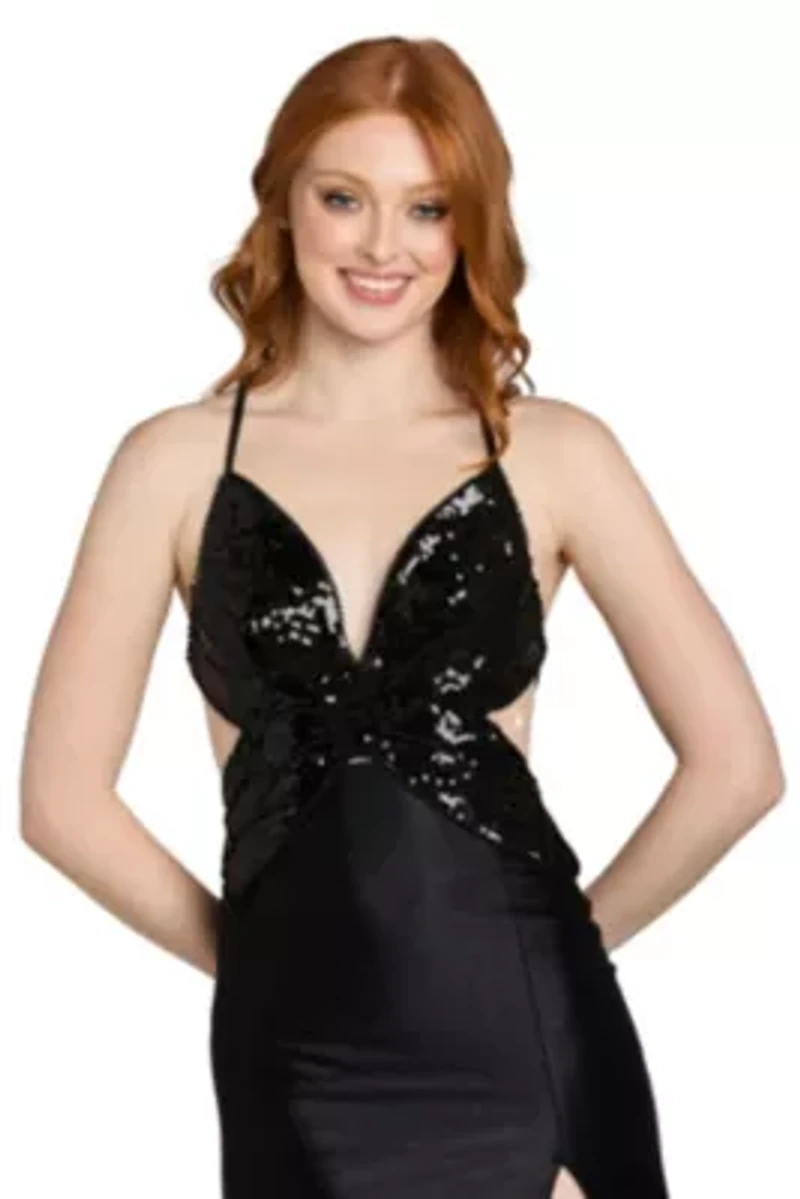 Butterfly Sequin Long Dress