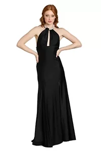 Pearl Neck Halter Gown