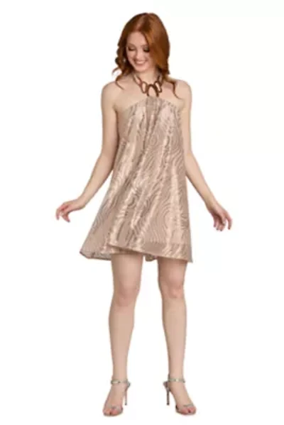 Short Metallic Foil Dress