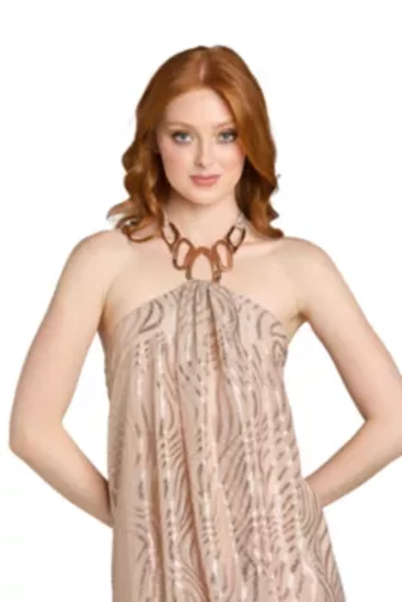 Short Metallic Foil Dress