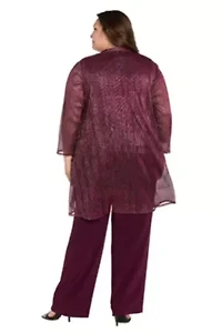 3pc Metallic Duster Pant Set