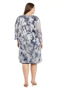 2pc Metallic Jacket Dress