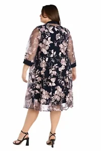 Floral Threadwork Jacket Dress