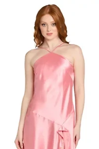 Midi Halter Satin Dress