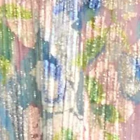 Long Printed Metallic Dress