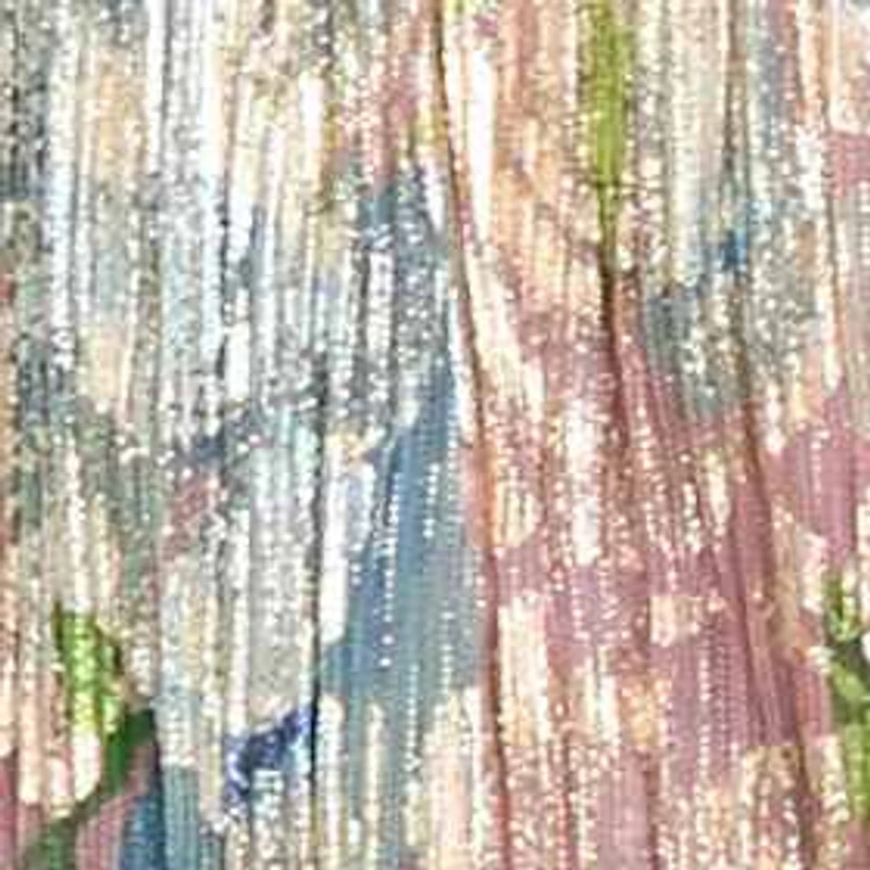 Long Printed Metallic Dress