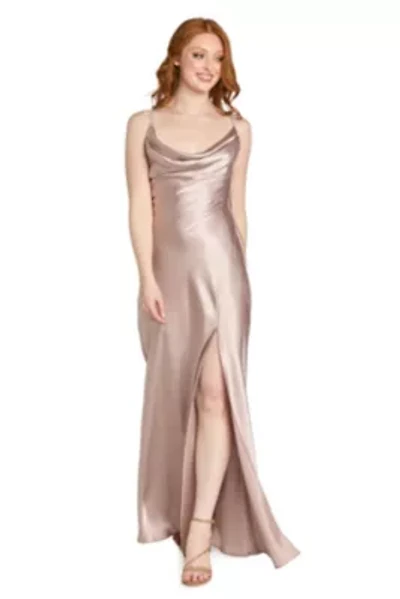 Long Satin Drape Back Dress