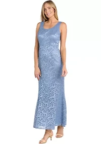 Long Lace 2 Pc Peplum Jacket Dress With Frog Closure