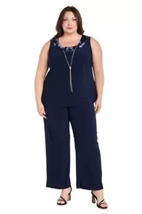 3pc Floral Threadwork Pantsuit