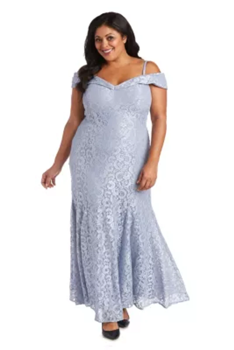 1Pc Long Empire Waist Off Shoulder Dress Wuth 7 Gore Mermaid