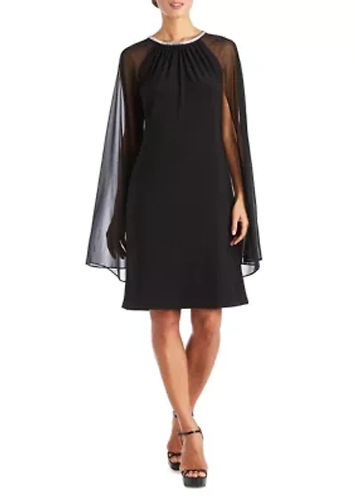 1Pc Short Mjc And Ity Dress With Rouched Neck