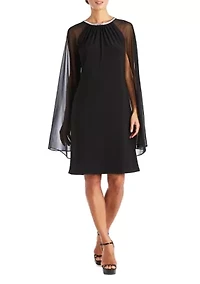 1Pc Short Mjc And Ity Dress With Rouched Neck