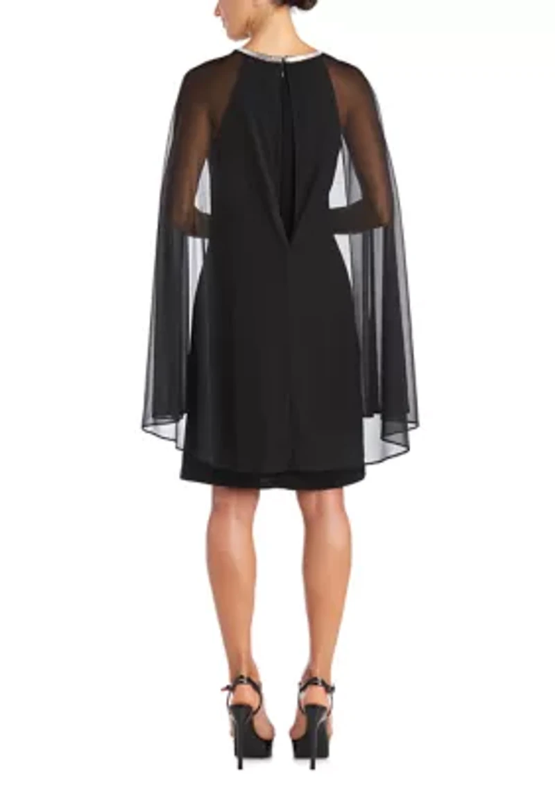 1Pc Short Mjc And Ity Dress With Rouched Neck