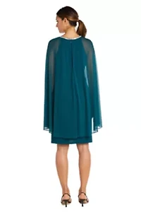 1Pc Short Mjc And Ity Dress With Rouched Neck