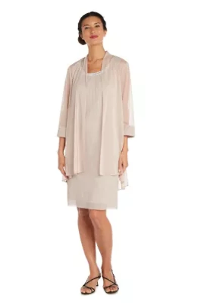 2Pc Fly Away 3 4 Sleeve Jacket Dress W  Jewel Neckline