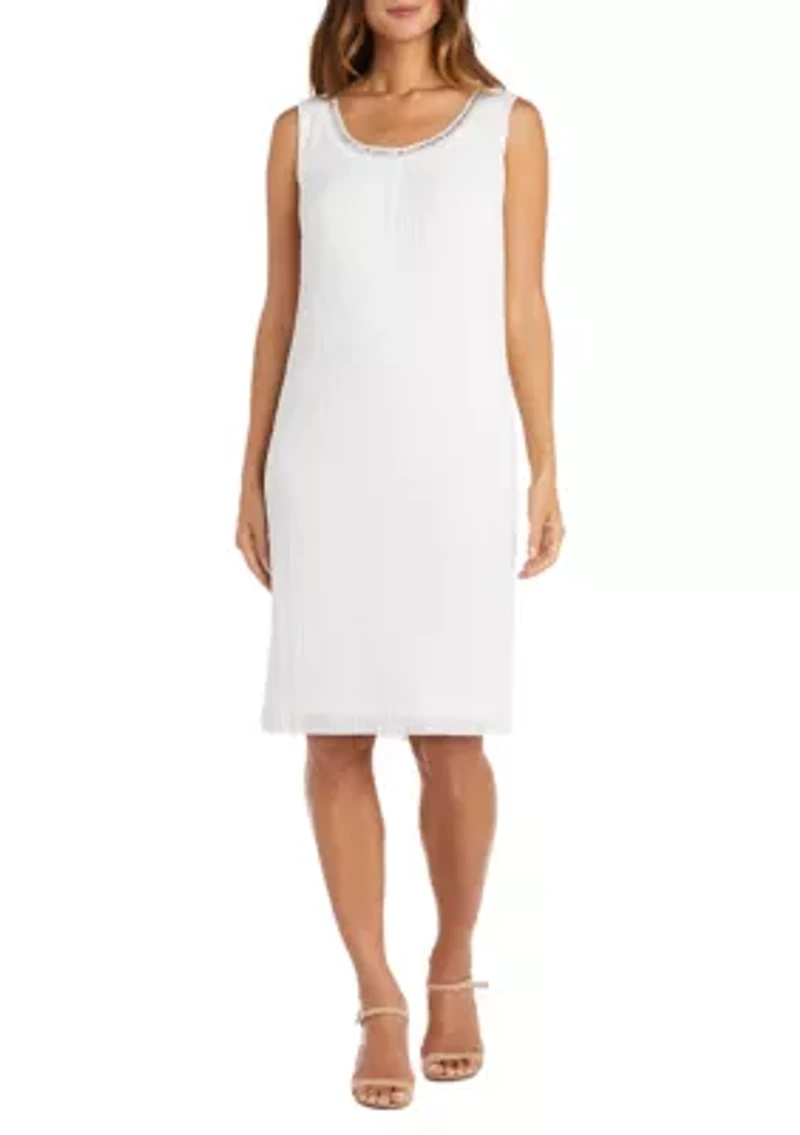 2Pc Fly Away 3 4 Sleeve Jacket Dress W Jewel Neckline