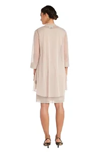 2Pc Fly Away 3 4 Sleeve Jacket Dress W  Jewel Neckline