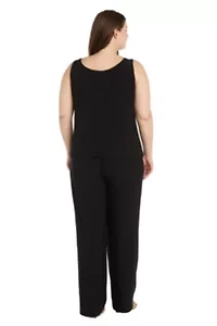 3Pc Emb Sequin Duster Jacket Over Ity Tank And Pant