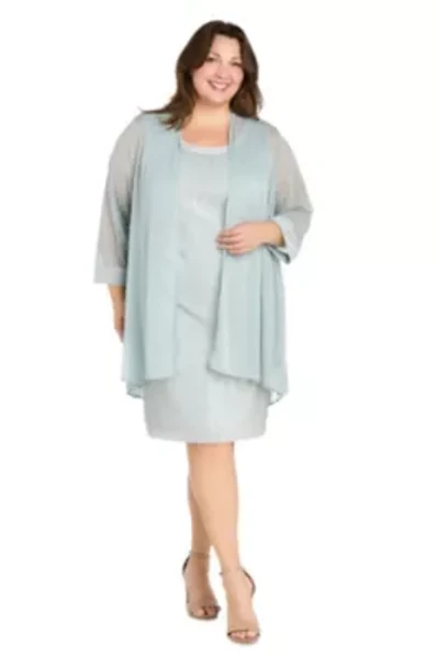 Womens 2Pc Pleated Bodre with Glitter Jacket Dress
