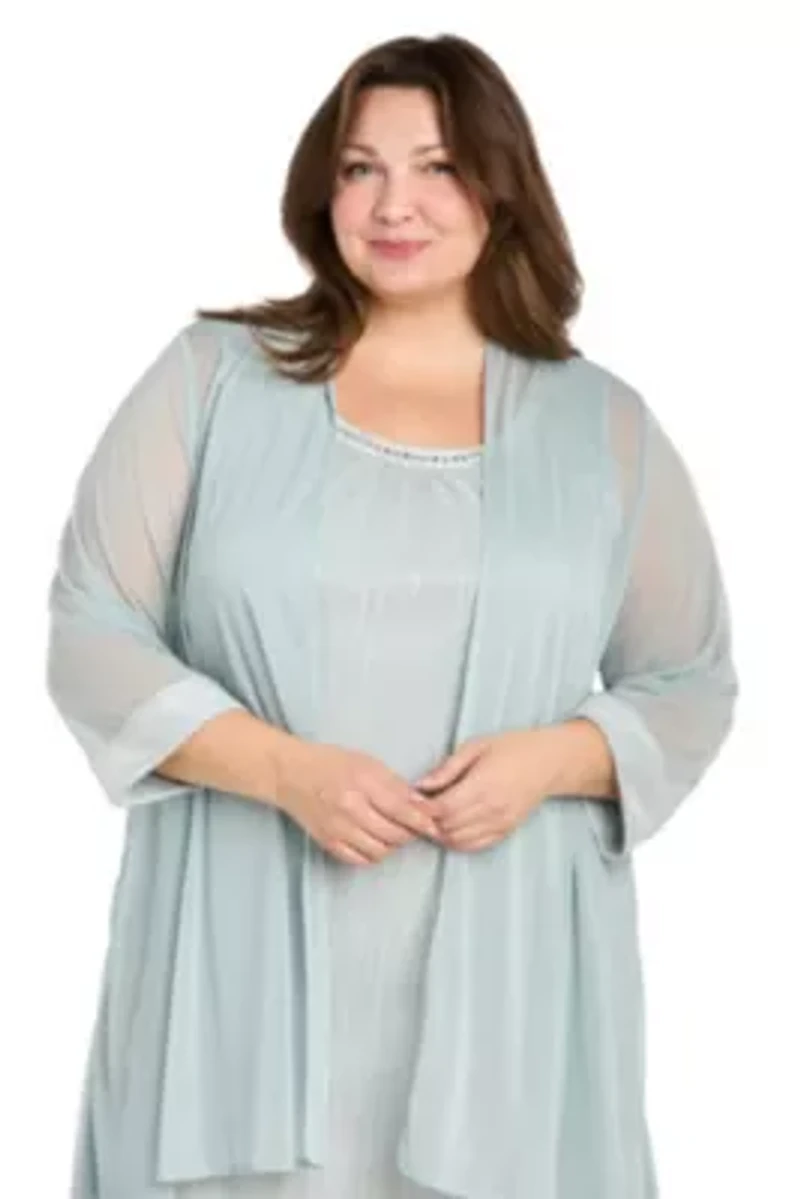 Womens 2Pc Pleated Bodre with Glitter Jacket Dress