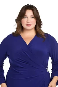Womens 1Pc Bell Sleeve Faux Wrap Dress