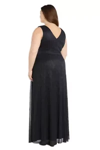 Long Vneck gown with Double Rhinestone Waist Detail