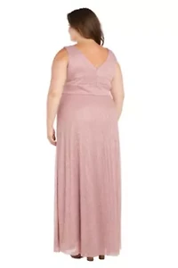 Long Vneck gown with Double Rhinestone Waist Detail