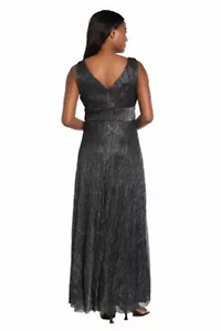 Long Metallic Crinkle Dress