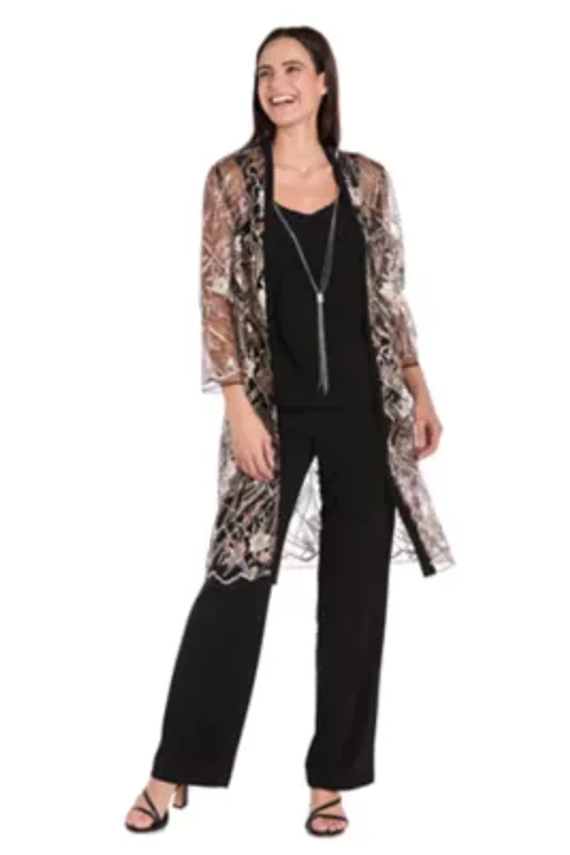 Beaded Duster Pantsuit