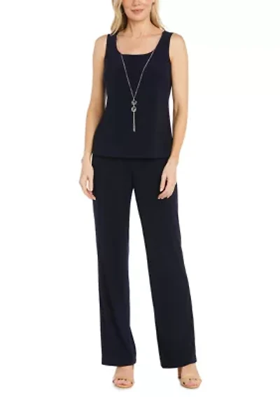 Women's Scoop Neck Chiffon Pantset