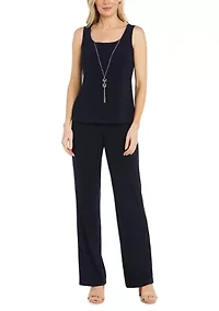 Women's Scoop Neck Chiffon Pantset