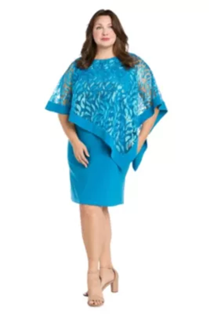 Womens 1Pc Leaf Sequin Pattern Poncho Dress