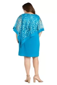 Womens 1Pc Leaf Sequin Pattern Poncho Dress