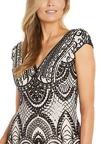 Women's Beaded Godet Gown