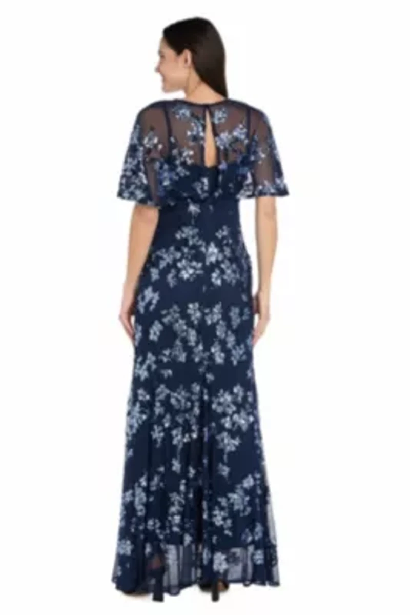 Long Sequin Floral Dress