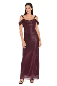 Off The Shoulder Metallic Dress