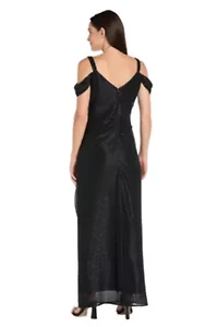 Off The Shoulder Metallic Dress