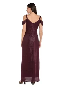 Off The Shoulder Metallic Dress