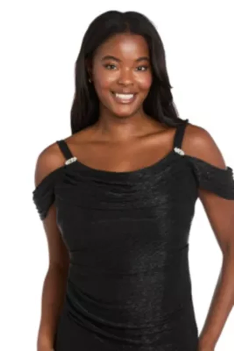 Off The Shoulder Metallic Dress