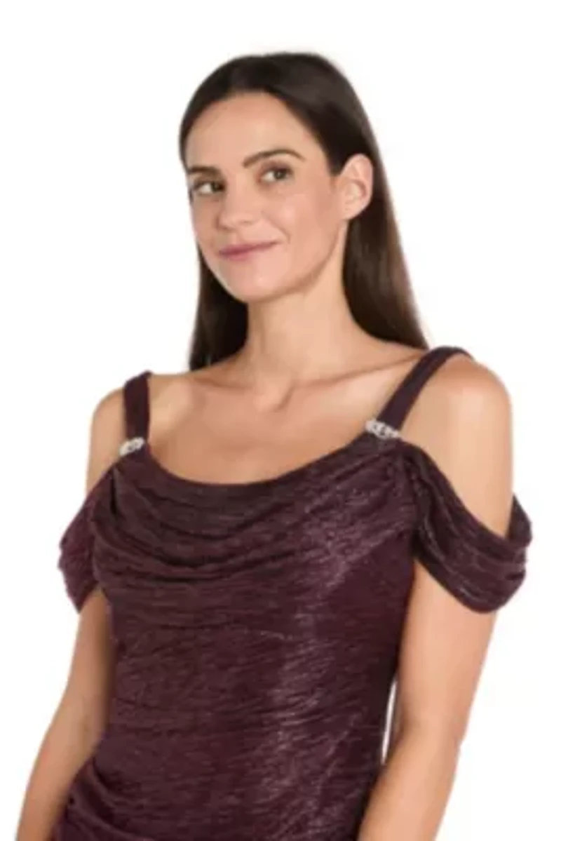 Off The Shoulder Metallic Dress