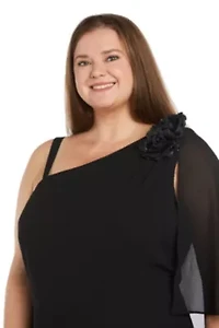 Long Dress w Mock Cape