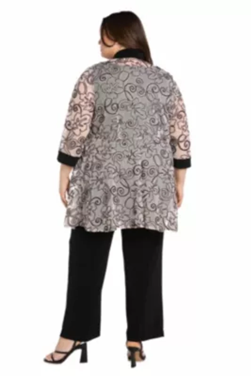 Womens 2pc Mock Embellished Two Tone Pant Set