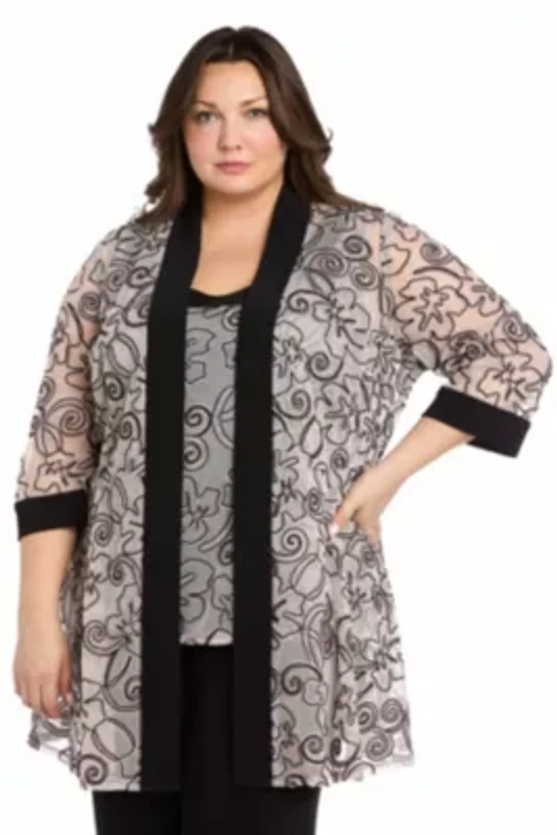 Womens 2pc Mock Embellished Two Tone Pant Set