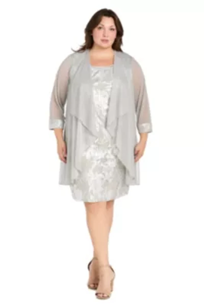 2pc Foil Matte Jacket Dress