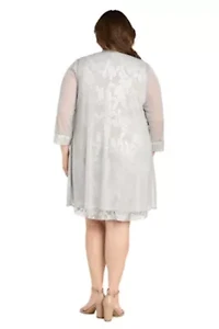 2pc Foil Matte Jacket Dress