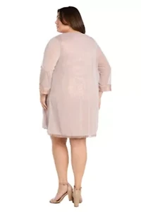 2pc Foil Matte Jacket Dress