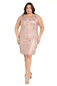 2pc Foil Matte Jacket Dress