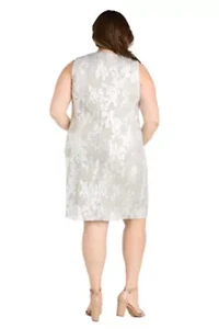 2pc Foil Matte Jacket Dress