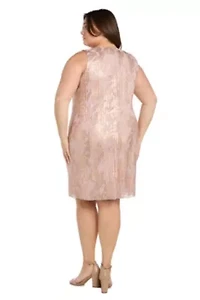 2pc Foil Matte Jacket Dress