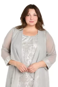 2pc Foil Matte Jacket Dress